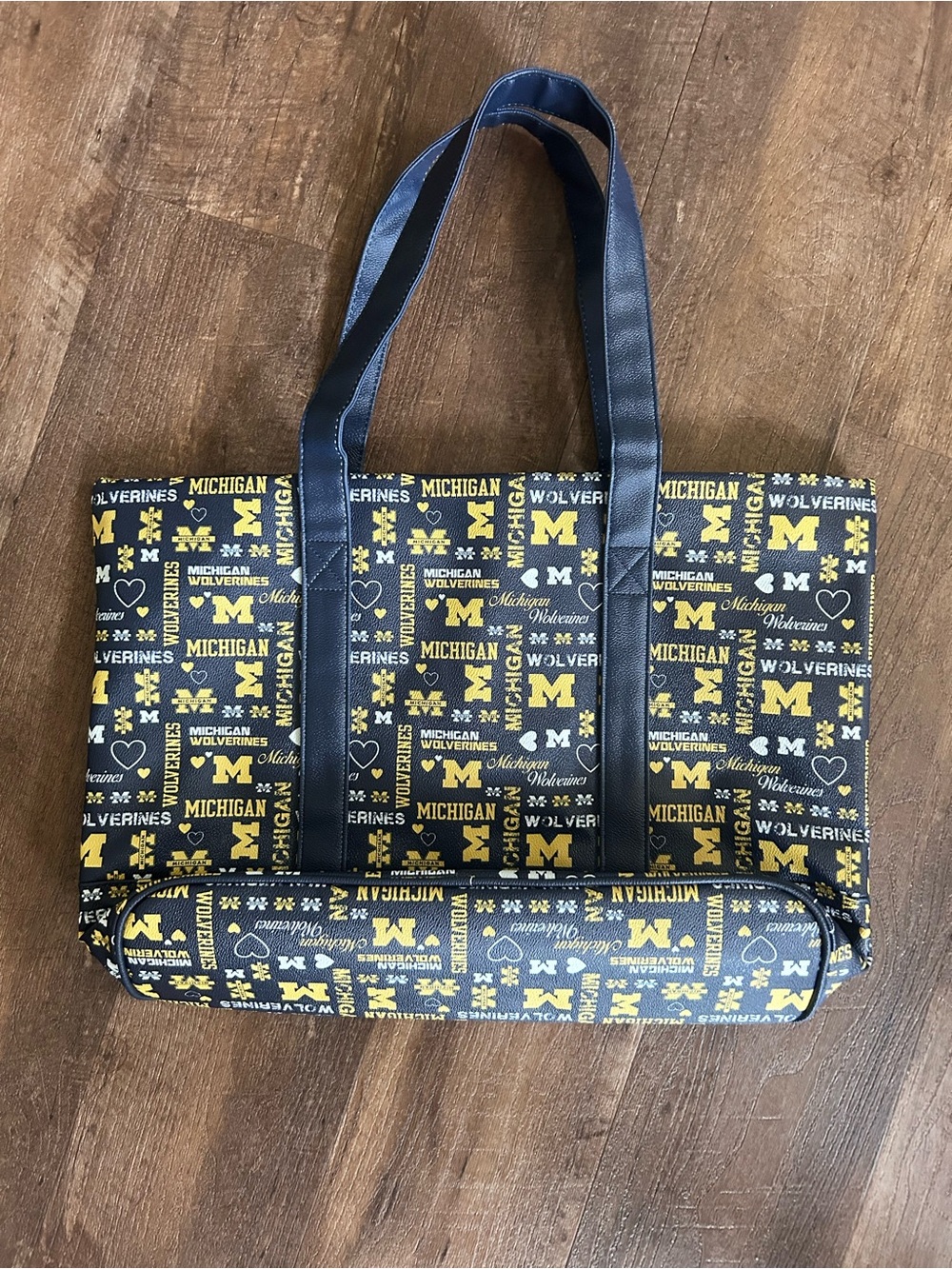 Michigan Wolverines Faux Leather Tote Bag Never Used